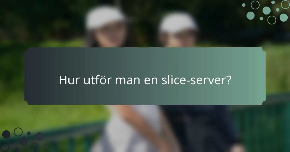 Hur utför man en slice-server?