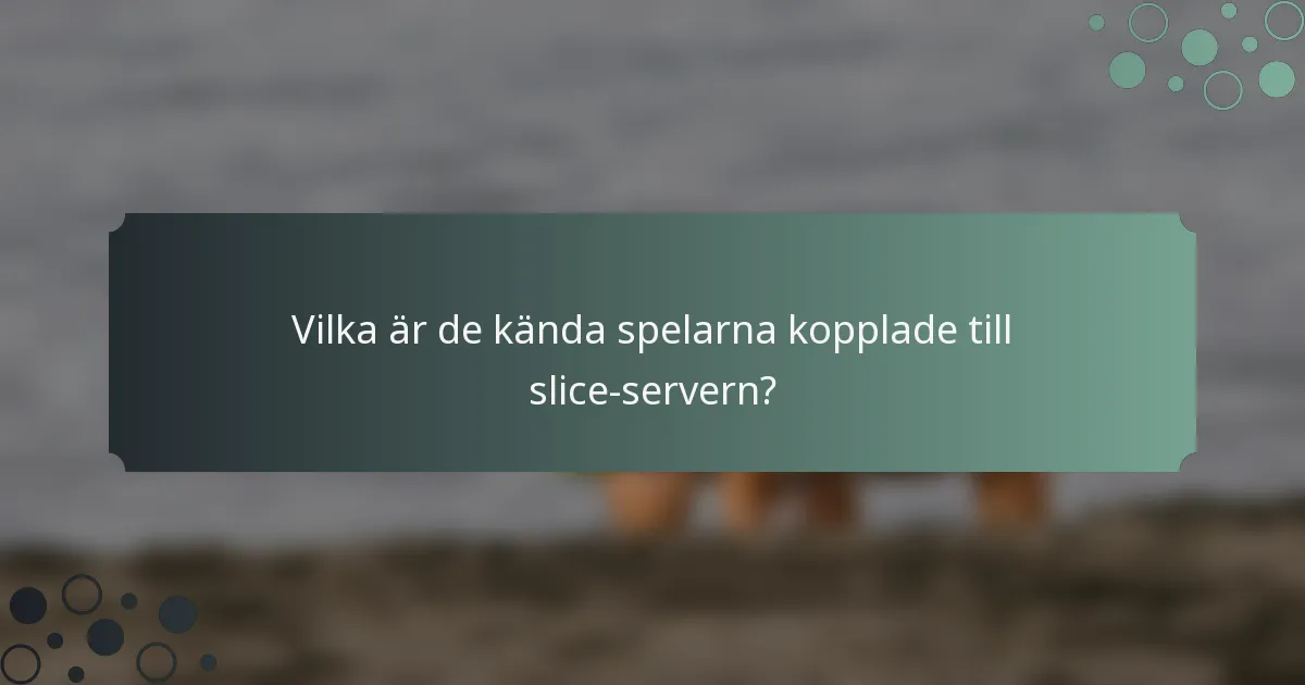 Vilka är de kända spelarna kopplade till slice-servern?